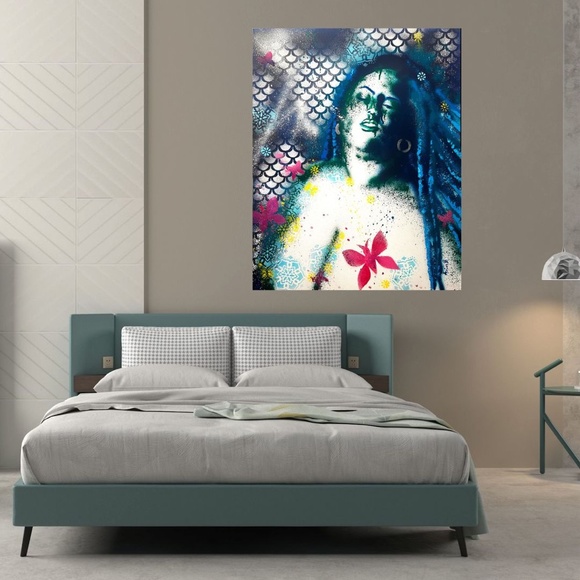 "Them Fatale" Canvas Painting of a Fat Non-binary Woman - Picture 2 of 2